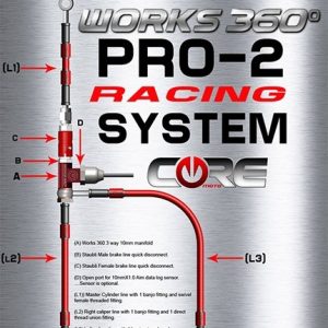 CUSTOM BUILT FRONT BRAKE LINE RACING SYSTEM (Works 360 Pro-2)