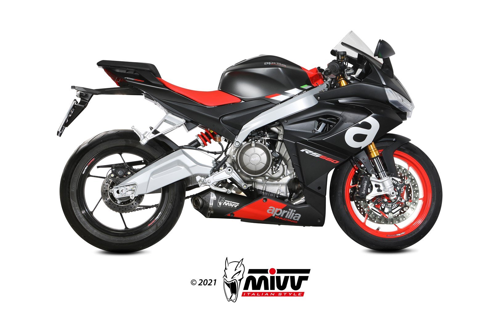 MIVV Full System 1x1, Delta Race Black, Standard Exhaust For Aprilia RS 660 / Tuono 660