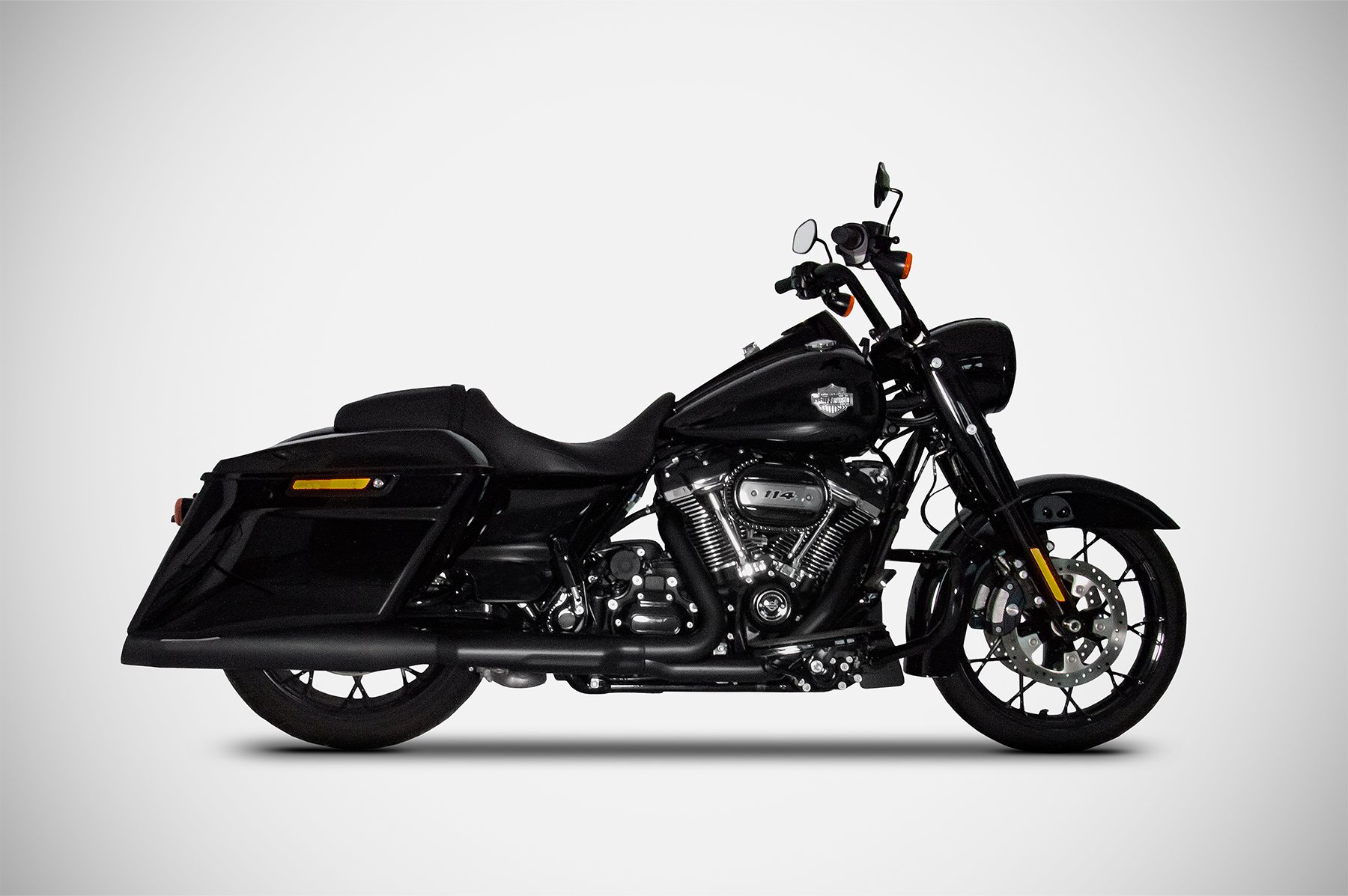 Zard Dual Slip-on Exhaust System for Harley Davidson Grand American Touring Motorcycles (114cc engines - Glides and Road King - 2021+)