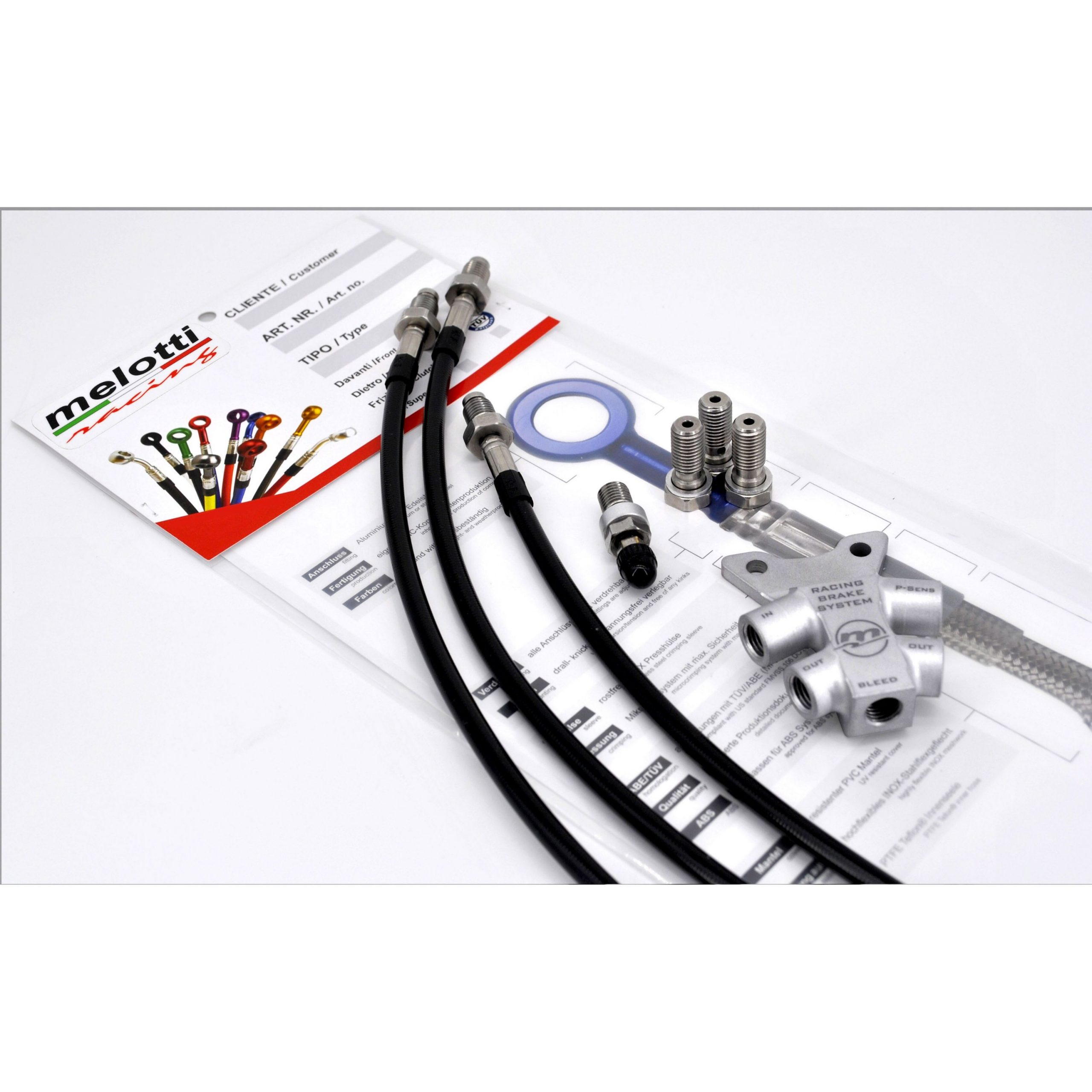 Melotti Racing Aprilia RSV4 RBS Racing Front Brake Line Kit / Splitter (2010 & Up)