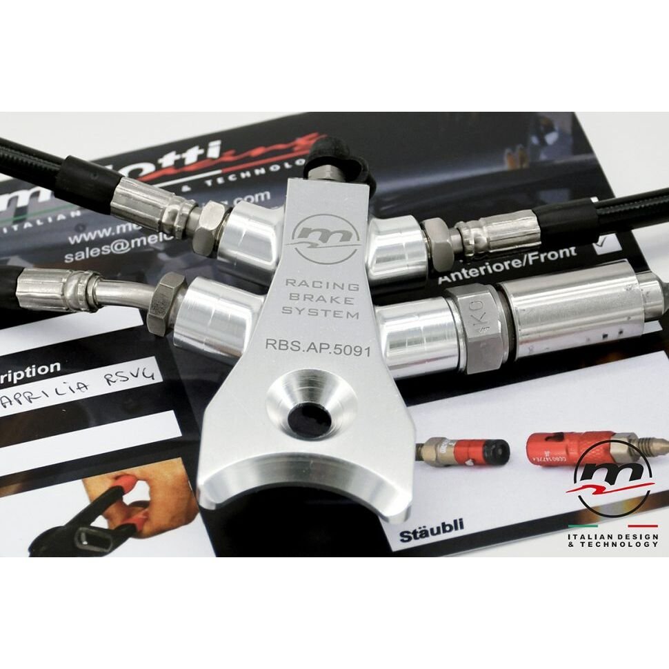 Melotti Racing Aprilia RSV4 RBS Racing Front Brake Line Kit / Splitter (2010 & Up) - Image 3