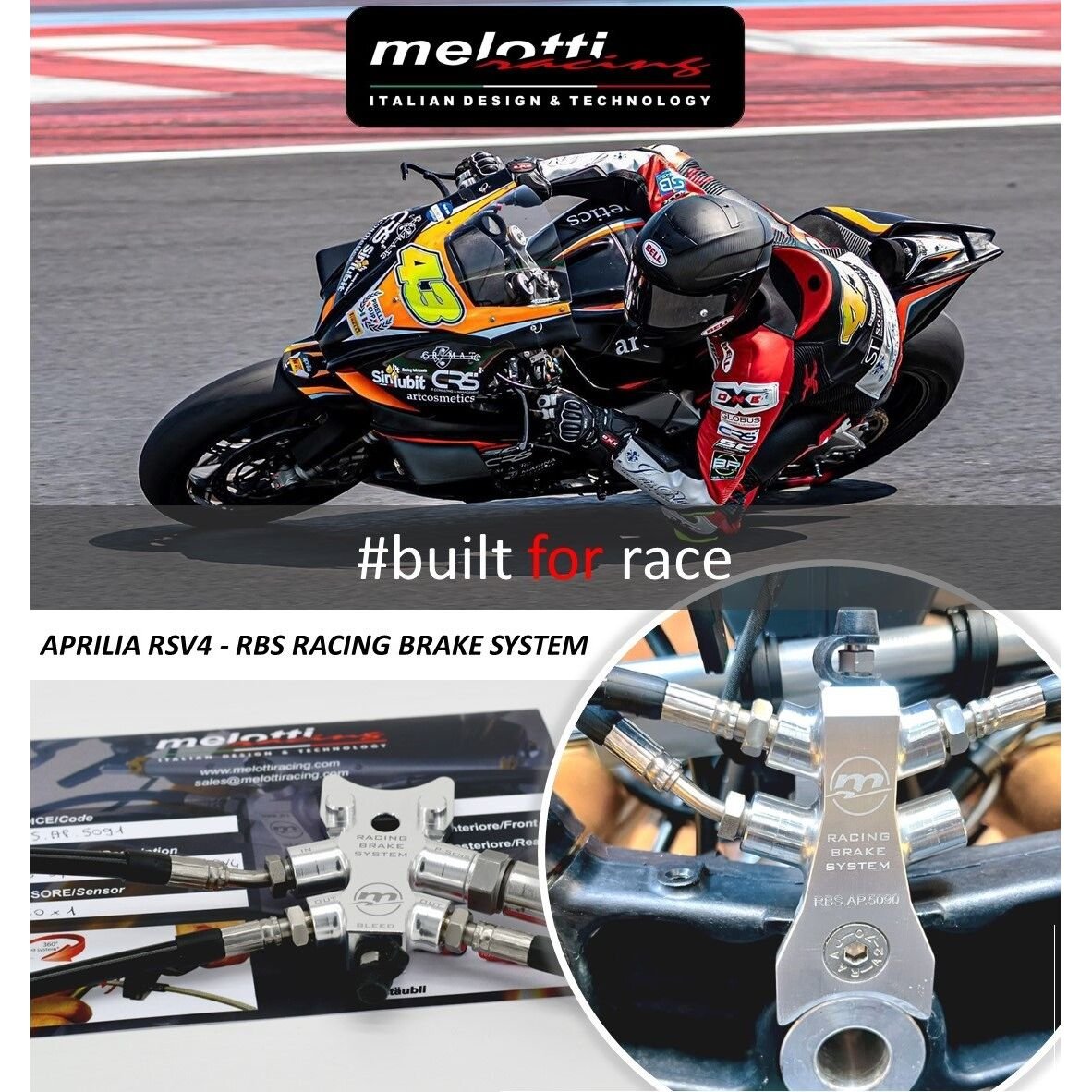Melotti Racing Aprilia RSV4 RBS Racing Front Brake Line Kit / Splitter (2010 & Up) - Image 5