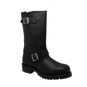 Men's Black Engineer Soft Leather Boots