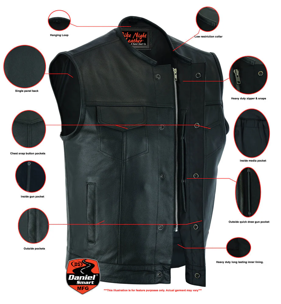 Concealed Snap Closure, Without Collar & Hidden Zipper - Image 3