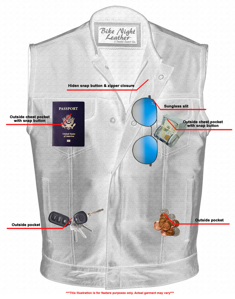Concealed Snap Closure, Without Collar & Hidden Zipper - Image 4