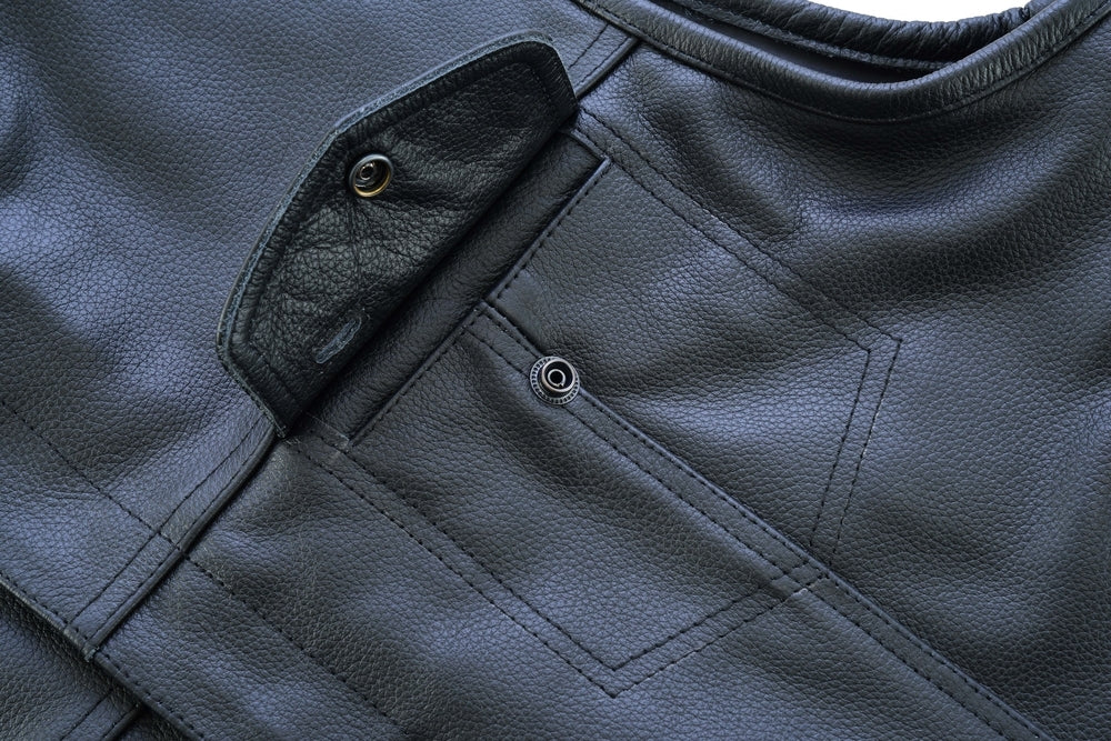 Concealed Snap Closure, Without Collar & Hidden Zipper - Image 8
